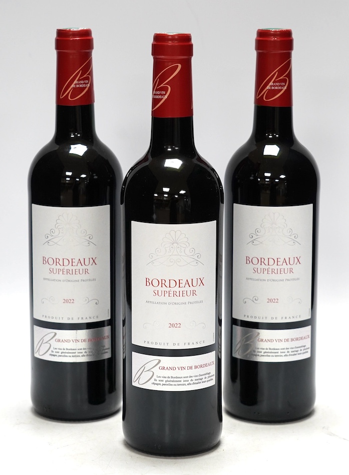 Twelve bottles of Bordeaux Superior, 2022. Condition - good